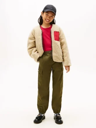 Pantaloni cargo jogger din bumbac elastic pentru copii