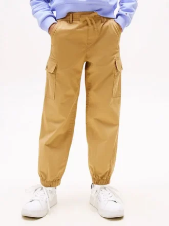 Pantaloni cargo jogger din bumbac elastic pentru copii