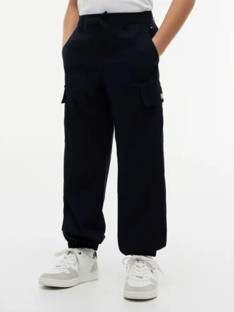 Pantaloni cargo jogger din bumbac elastic pentru copii