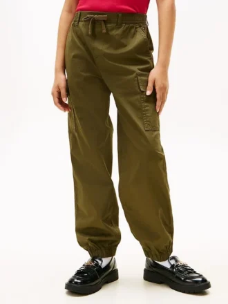 Pantaloni cargo jogger din bumbac elastic pentru copii
