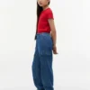 Pantaloni cargo jogger din bumbac elastic pentru copii Pantaloni cargo jogger din bumbac elastic pentru copii