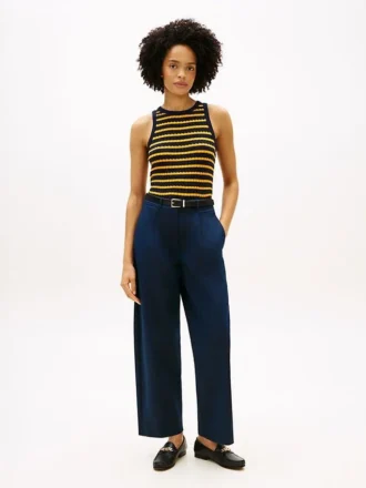 Pantaloni chino din twill plisat