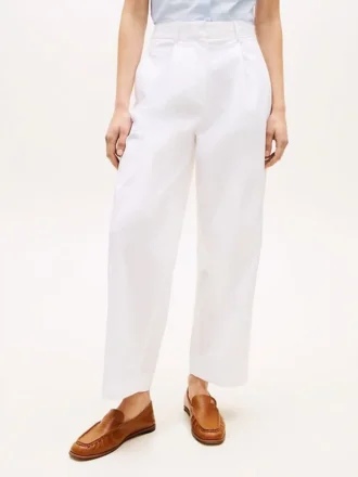 Pantaloni chino din twill plisat