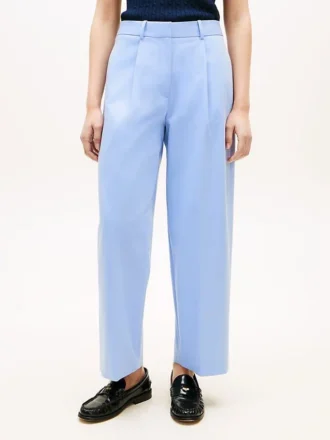 Pantaloni chino din twill plisat