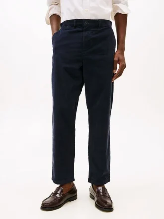 Pantaloni chino din velur cu croială dreaptă