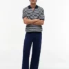 Pantaloni chino utilitari din amestec de bumbac și in Pantaloni chino utilitari din amestec de bumbac și in