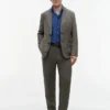 Pantaloni conici din in vopsiți în bucată