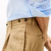 Pantaloni conici din in vopsiți în bucată