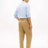 Pantaloni conici din in vopsiți în bucată