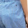 Pantaloni conici din seersucker cu imprimeu gingham și curea Pantaloni conici din seersucker cu imprimeu gingham și curea