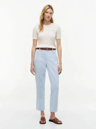 Pantaloni cu buzunare din bumbac elastic