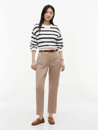 Pantaloni cu buzunare din bumbac elastic