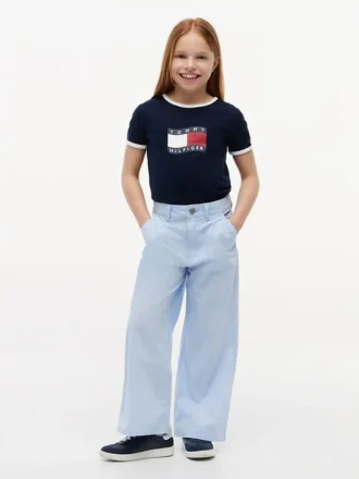 Pantaloni cu talie înaltă și croi larg pentru copii