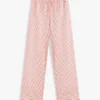 Pantaloni de dormit cu dungi din seersucker Pantaloni de dormit cu dungi din seersucker