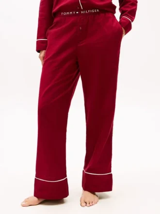 Pantaloni de dormit din flanel cu model în zig-zag