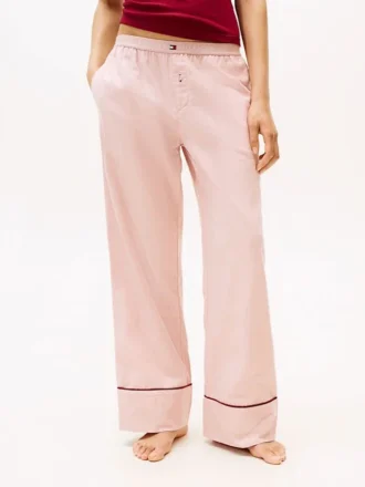 Pantaloni de dormit din flanel cu model în zig-zag