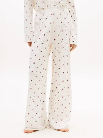Pantaloni de dormit din jersey cu imprimeu floral