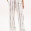Pantaloni de dormit din poplin cu dungi Pantaloni de dormit din poplin cu dungi