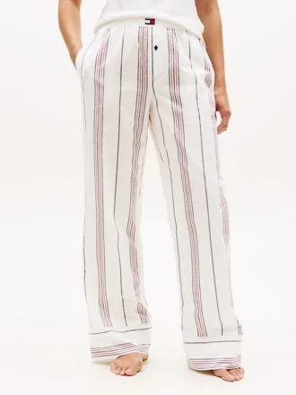 Pantaloni de dormit din poplin cu dungi