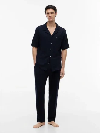 Pantaloni de dormit din seersucker