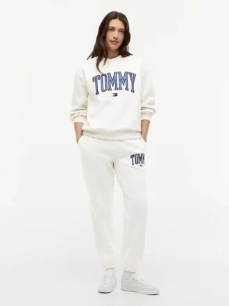 Pantaloni de trening cu logo Tommy în stil universitar