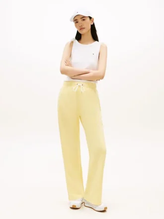 Pantaloni de trening cu picior larg și interior periat