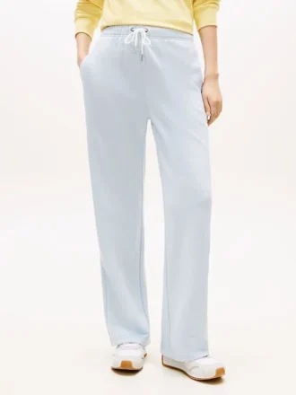 Pantaloni de trening cu picior larg și interior periat