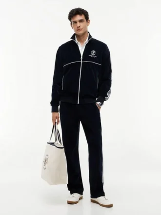 Pantaloni de trening din velur cu monogramă