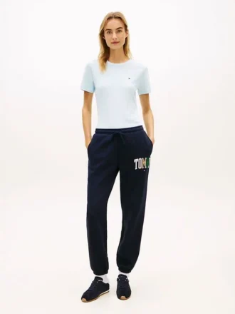 Pantaloni de trening multicolori cu logo Tommy Pantaloni de trening multicolori cu logo Tommy