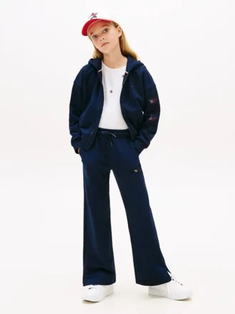 Pantaloni de trening pentru copii cu logo stea din strasuri