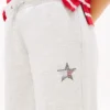 Pantaloni de trening pentru copii cu logo stea din strasuri Pantaloni de trening pentru copii cu logo stea din strasuri