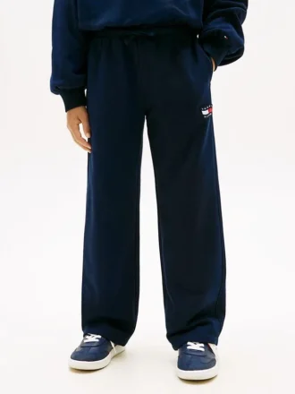 Pantaloni de trening pentru copii cu logo steag ondulat
