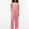 Pantaloni din amestec de in cu imprimeu gingham Pantaloni din amestec de in cu imprimeu gingham