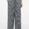 Pantaloni din amestec de in cu imprimeu gingham Pantaloni din amestec de in cu imprimeu gingham