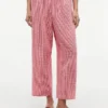 Pantaloni din amestec de in cu imprimeu gingham Pantaloni din amestec de in cu imprimeu gingham