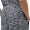 Pantaloni din amestec de in cu imprimeu gingham Pantaloni din amestec de in cu imprimeu gingham