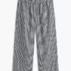 Pantaloni din amestec de in cu imprimeu gingham Pantaloni din amestec de in cu imprimeu gingham