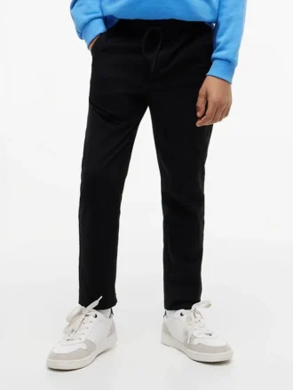 Pantaloni din poplin elastic cu textură de hârtie pentru copii