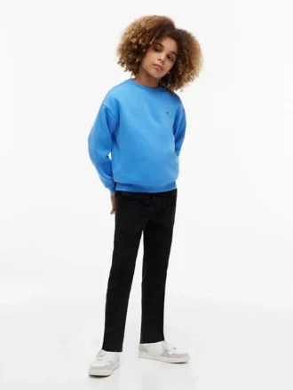 Pantaloni din poplin elastic cu textură de hârtie pentru copii