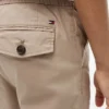 Pantaloni din poplin elastic cu textură de hârtie pentru copii Pantaloni din poplin elastic cu textură de hârtie pentru copii