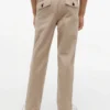 Pantaloni din poplin elastic cu textură de hârtie pentru copii Pantaloni din poplin elastic cu textură de hârtie pentru copii