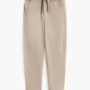 Pantaloni din poplin elastic cu textură de hârtie pentru copii Pantaloni din poplin elastic cu textură de hârtie pentru copii
