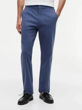Pantaloni Dobby cu talie elastică