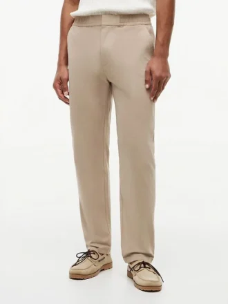 Pantaloni Dobby cu talie elastică