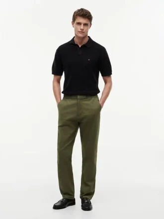 Pantaloni Dobby cu talie elastică