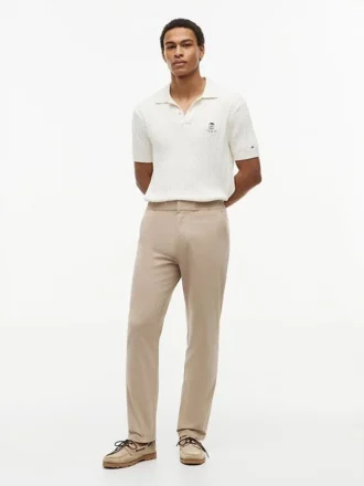 Pantaloni Dobby cu talie elastică