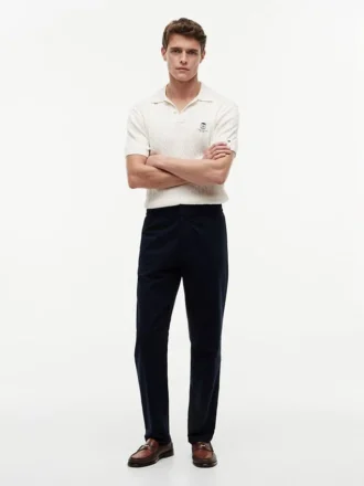 Pantaloni Dobby cu talie elastică