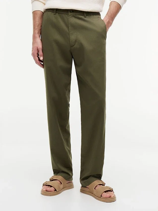 Pantaloni fără nasturi, croi regular Pantaloni fără nasturi, croi regular