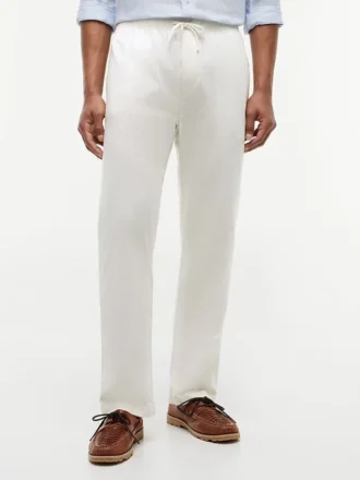 Pantaloni fără nasturi din amestec de bumbac și in Pantaloni fără nasturi din amestec de bumbac și in