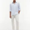 Pantaloni fără nasturi din amestec de bumbac și in Pantaloni fără nasturi din amestec de bumbac și in